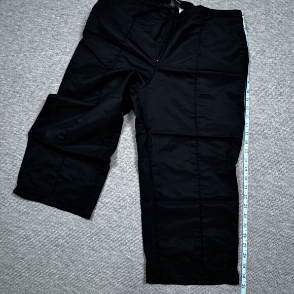 Nike Womens Black Capri Pants Elastic Drawstring Waist Straight Leg Nylon Lg - Picture 10 of 12